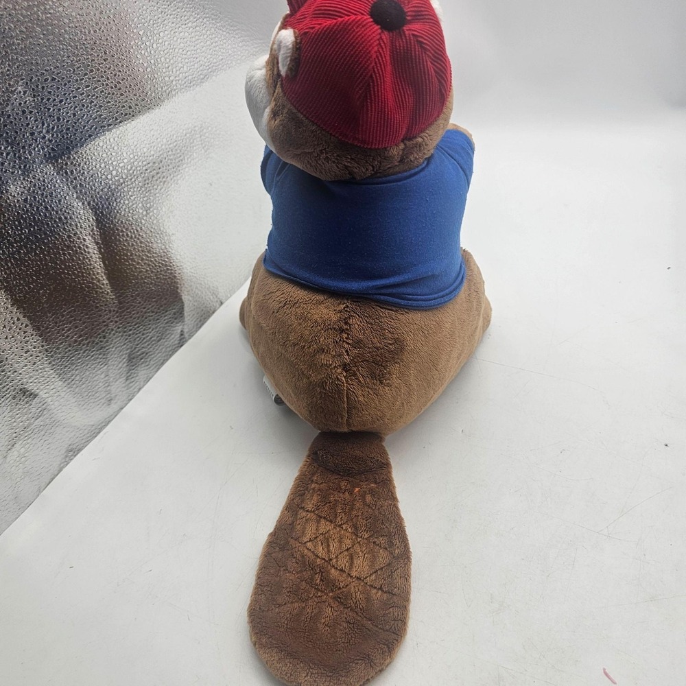 Buc-ee's Beaver Plush Stuffed Animal Toy Medium Brown Brunswick GA Blue Shirt - Picture 5 of 11